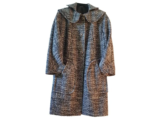 Manteau Chanel taille 38 Tweed Gris anthracite  ref.629345