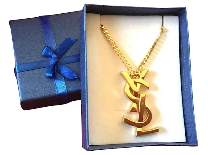 Yves Saint laurent Gold Necklace Golden Ceramic  ref.629374