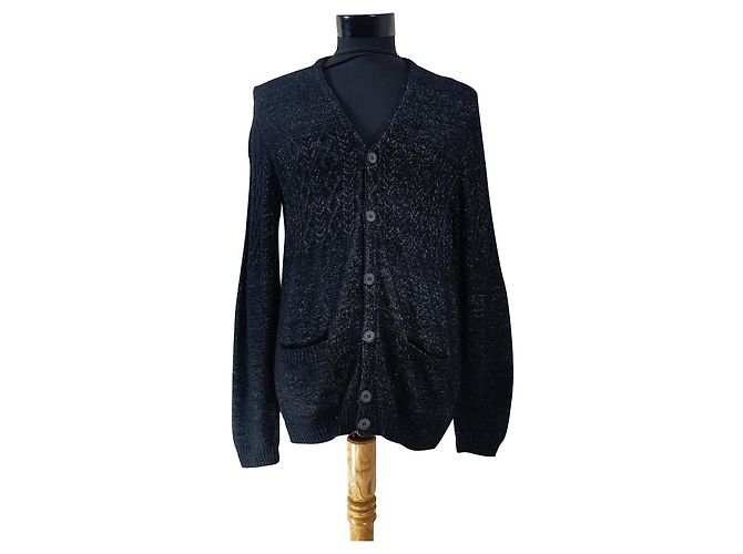 Autre Marque Bill Tornade Wolljacke Schwarz Grau
