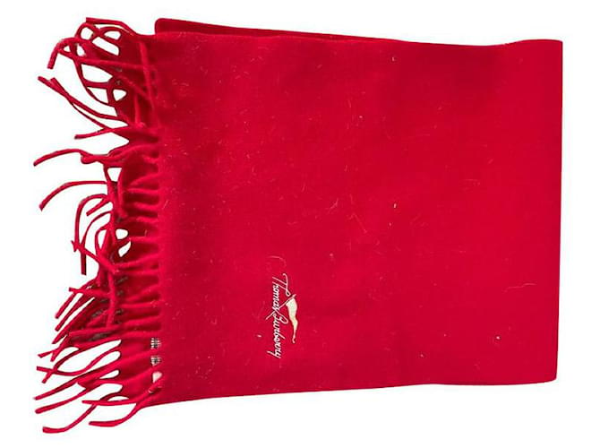 Thomas Burberry Scarves Red Wool  ref.629405