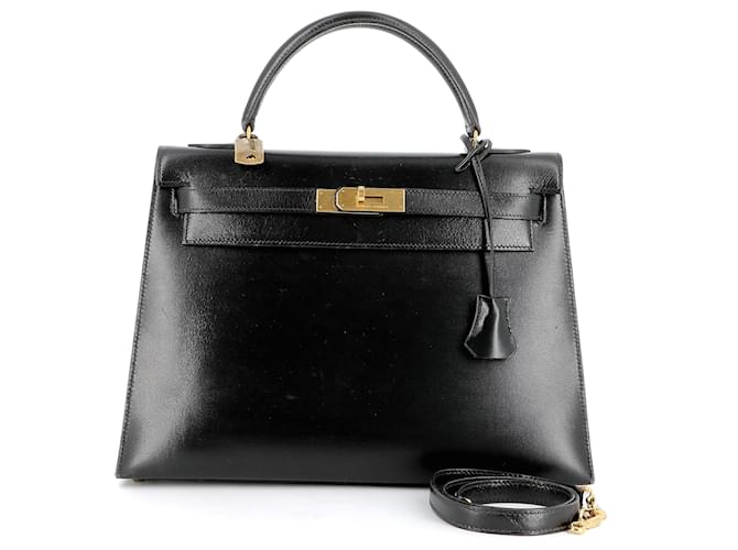 Hermès Hermes Kelly Schwarz Leder  ref.629485