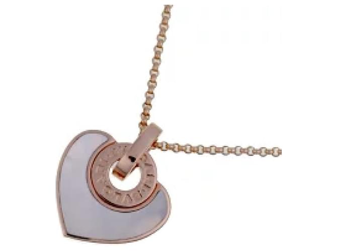 *Bulgari Bulgari cuore necklace 750 pink gold white shell  ref.629526