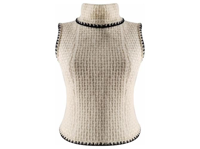 Chanel 00a 2000 Fall runway Karl Lagerfeld vest top most wanted very rare Beige Wool  ref.629636