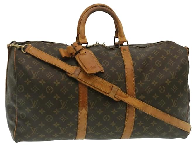 Louis Vuitton Keepall Bandouliere 50 Brown Cloth  ref.629637