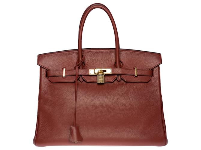 Hermès Stunning Hermes Birkin handbag 35 in Togo Cognac leather, gold plated metal trim  ref.629666