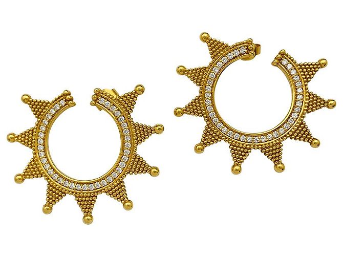 Zolotas Orecchini Zolota, "Helios" in oro giallo e diamanti.
