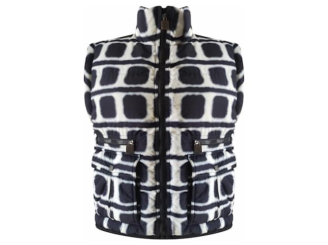 Chanel 07A runway  black white tie dye print nylon warm vest Multiple colors Polyester  ref.629686