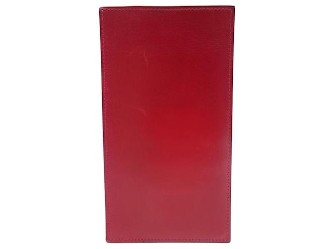 Hermès HERMES LONG WALLET IN RED LEATHER CARD HOLDER RED LEATHER WALLET  ref.629734
