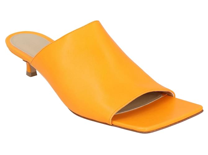 Bottega Veneta Stretch-Pantolette für Damen aus orangefarbenem Lammleder  ref.629812
