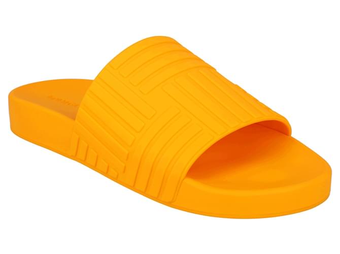 Chanclas Bottega Veneta de caucho naranja Goma  ref.629904