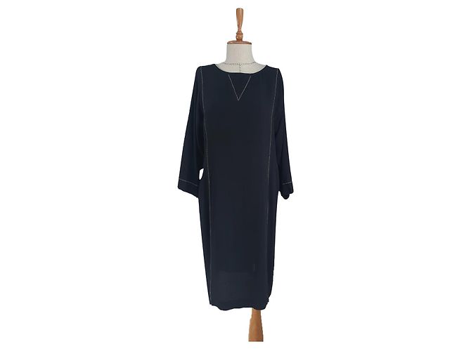 Noa Noa Schwarzes Viscose Kleid Größe 42 Mehrfarben