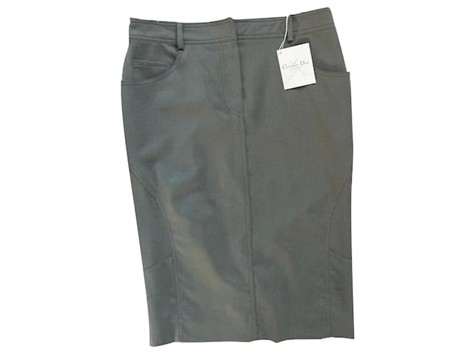Christian Dior Skirts Khaki Cotton  ref.630110
