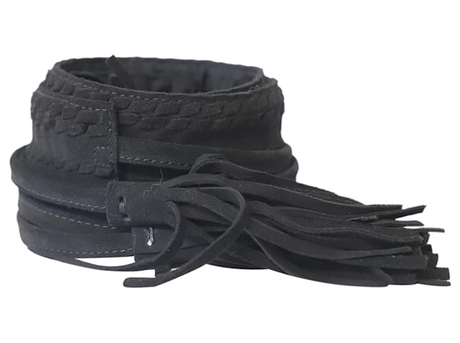Cintura Maje Anoushka con nappine in camoscio nero Svezia  ref.630143