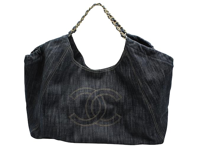 Chanel Coco Cabas Tote Bag in Blue Denim  ref.630159