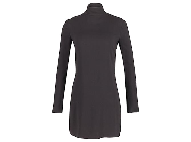 Mini abito Saint Laurent con apertura sul retro e fiocco in acetato nero Fibra di cellulosa  ref.630188
