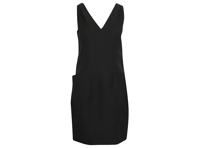 Vestido sem mangas e bolsos Prada em algodão preto