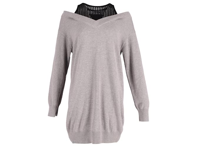 Alexander Wang Bi-Layer Sweater Dress in Grey Cotton  ref.630195