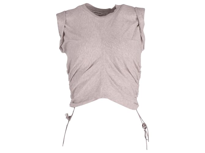 T by Alexander Wang Ruched Side Detail Top in Grey Cotton   ref.630201