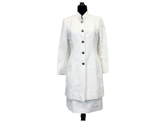 Chanel - vintage 90S 97C Cruise - Ensemble veste et tailleur jupe - Blanc Coton  ref.630276