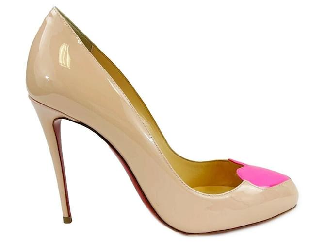 Christian Louboutin - Doracora Patent Heart Pink Leather  ref.630282