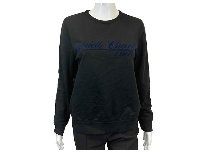 Chanel - 2017 Schwarzes Gabrielle Chanel Coco Script Sweatshirt Baumwolle