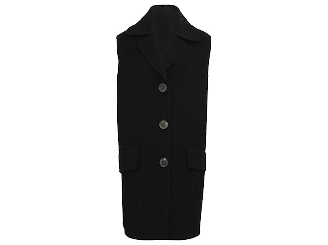 Marni Long Vest in Black Cotton Wool  ref.630350