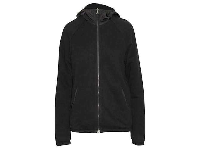 Prada Hooded Zip Jacket in Black Cotton  ref.630353