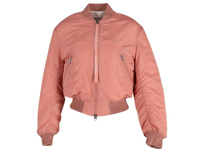 Acne Studios Clea Bomber Jacket in Pink Nylon  ref.630355