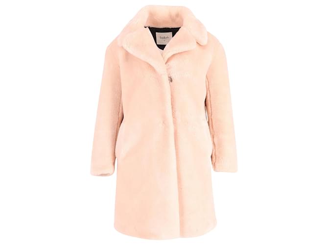 Ba&Sh Faux Fur Coat in Blush Pink Polyester  ref.630393