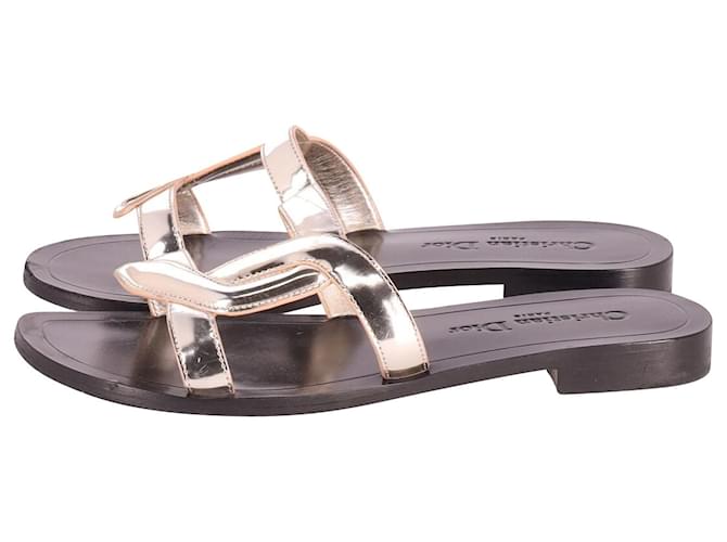 Christian Dior Black Leather Wildior Flat Sandals Size 6.5/37 - Yoogi's  Closet