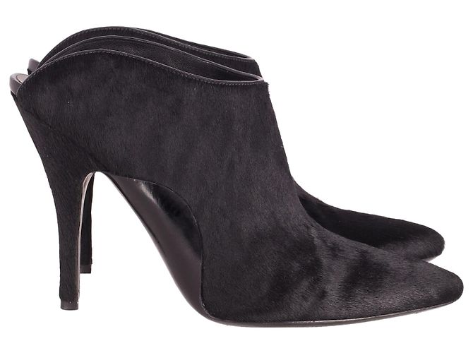 Alexander Wang Miranda Pony Mules in Black Wool
