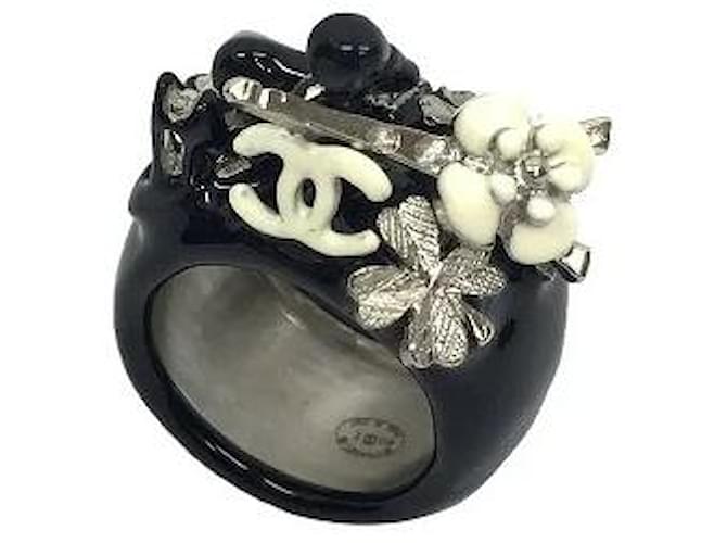 *[CHANEL] Extremely RareChanel Ring Matrusse Eiffel Tower Camellia Clover Mademoiselle Coco Mark Mule Japan  ref.630474