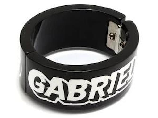 * CHANEL Gabriel Bangle Bracelet Black White Plastic  ref.630478