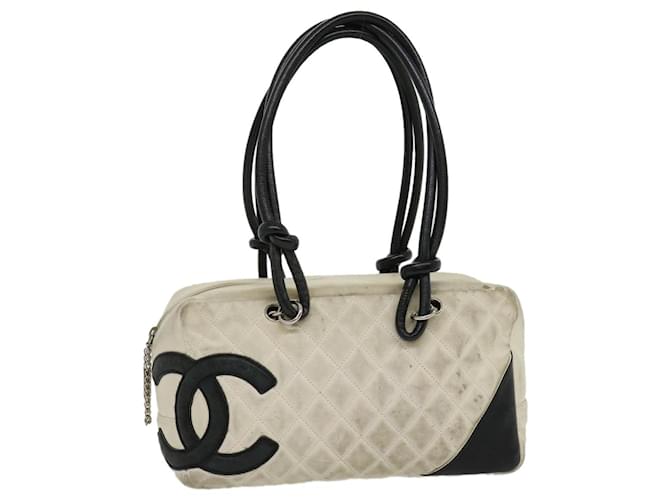 CHANEL Cambon Line Leather Shoulder Bag Black