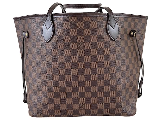 Louis Vuitton Neverfull MM shoulder bag damier ebene Brown Cloth ref.630627  - Joli Closet