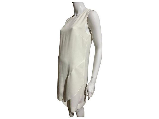 Diane Von Furstenberg DvF Wylda Rüschenkleid Weiß Roh