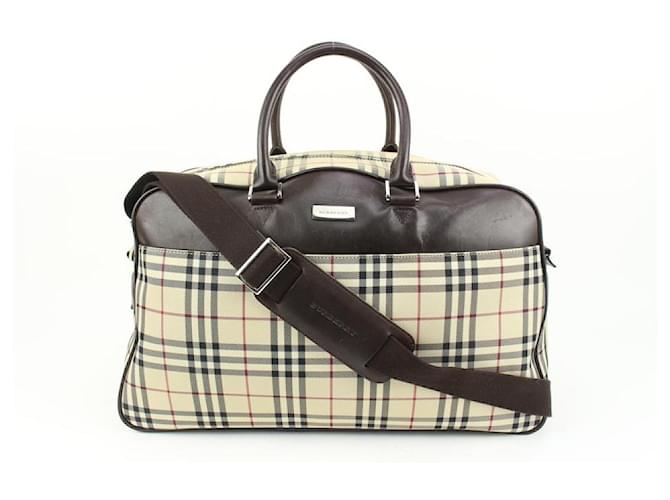 Burberry Travel Bag Canvas Leather Nova Check