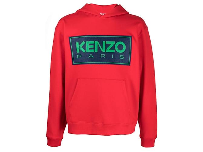 Kenzo Sweat à capuche rouge Paris Red Cotton  ref.630899