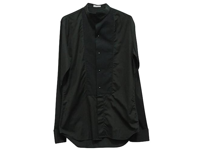 Camisa Dior de dois tons com botões em algodão preto  ref.630935