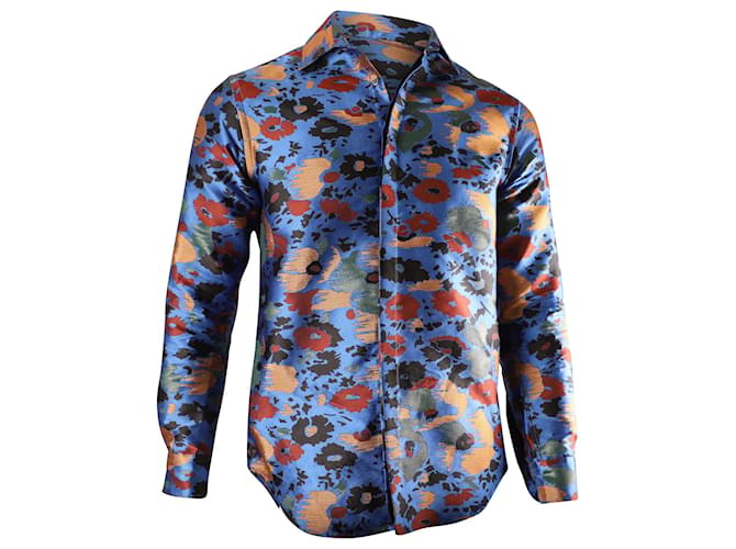 JW Anderson J.W. Anderson Printed Long Sleeve Button Front Shirt in Multicolor Silk   ref.630944