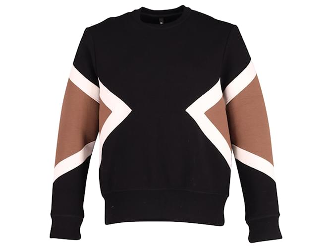Neil Barrett Sweatshirt mit geometrischem Muster aus schwarzem Polyurethan Kunststoff  ref.630946