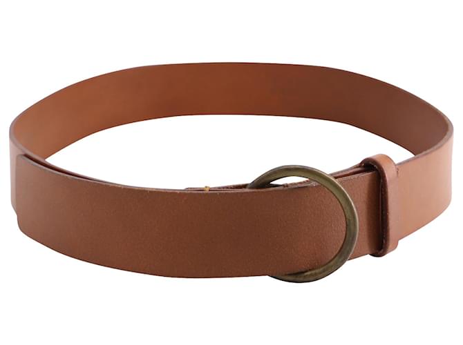 Theory Belt with Circular Buckle in Brown Tan Leather Beige  ref.630968