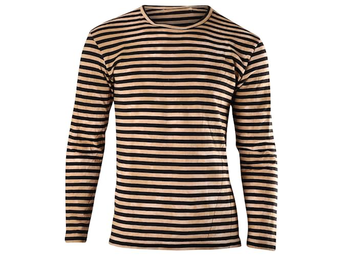 Autre Marque Camiseta de manga larga a rayas en algodón marrón y negro de Comme Des Garcons  ref.630971