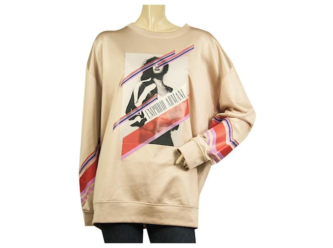 Emporio Armani Pink Logo Cotton Blend Sweatshirt Top New size 48 Polyester  ref.630991