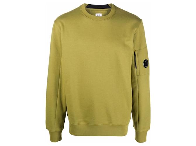 Autre Marque C.P Company Sweatshirt Diagonal aufgerauter Fleece Gelb Baumwolle  ref.630997