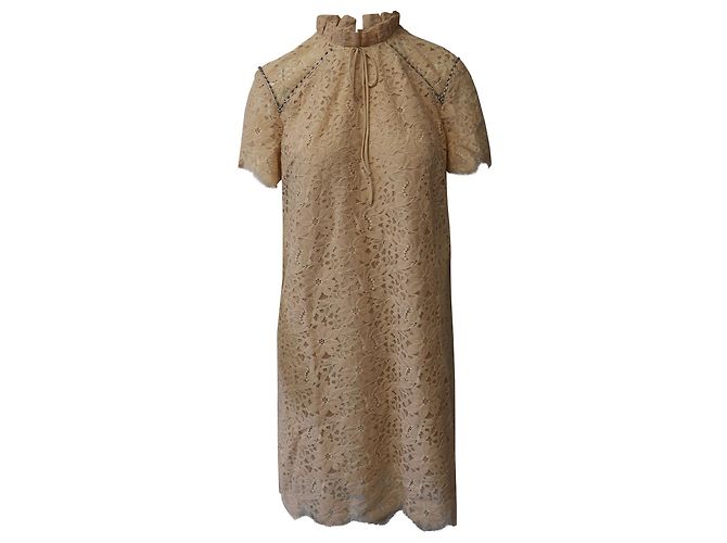 Robe Sandro Antilope Dentelle Polyamide Pêche