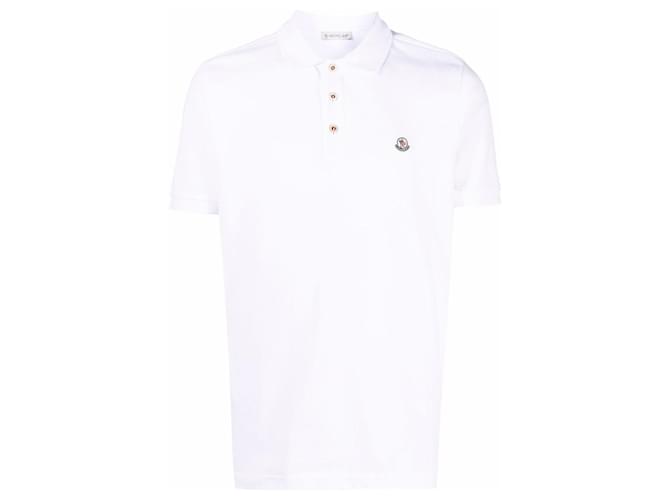 Moncler klassisches weißes Logo-Poloshirt Baumwolle  ref.631036