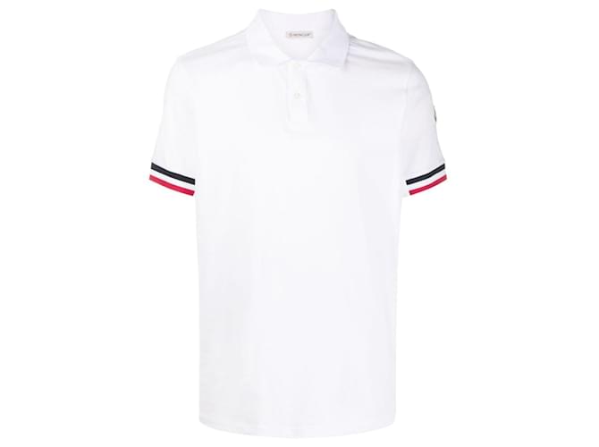 Moncler - Polo avec logo blanc Coton  ref.631040