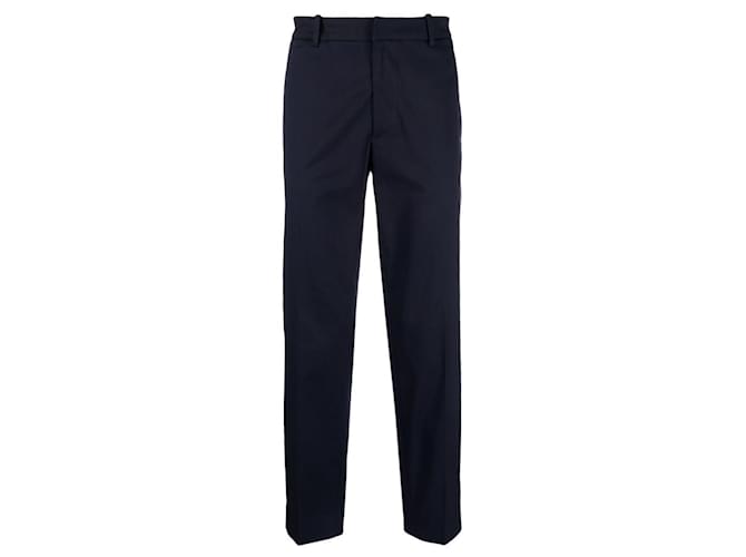 Moncler - Pantalón de popelina de algodón Azul  ref.631044