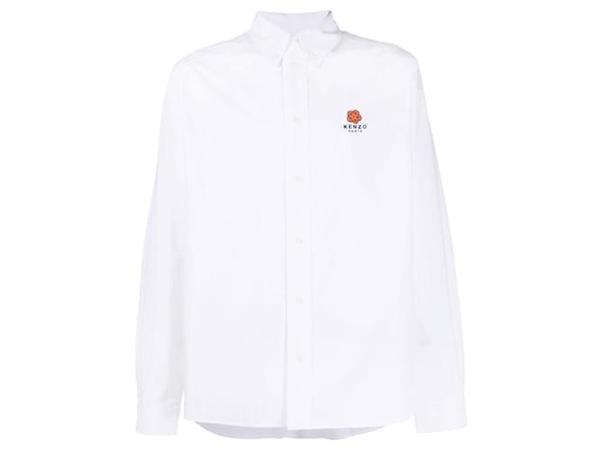 Kenzo Casual shirt 'Boke Flower' crest White Cotton  ref.631045